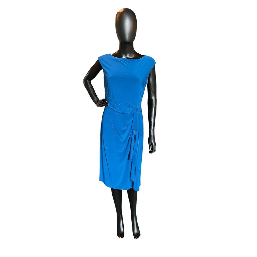Teal Jersey Sheath Dress - Picture 1 of 5